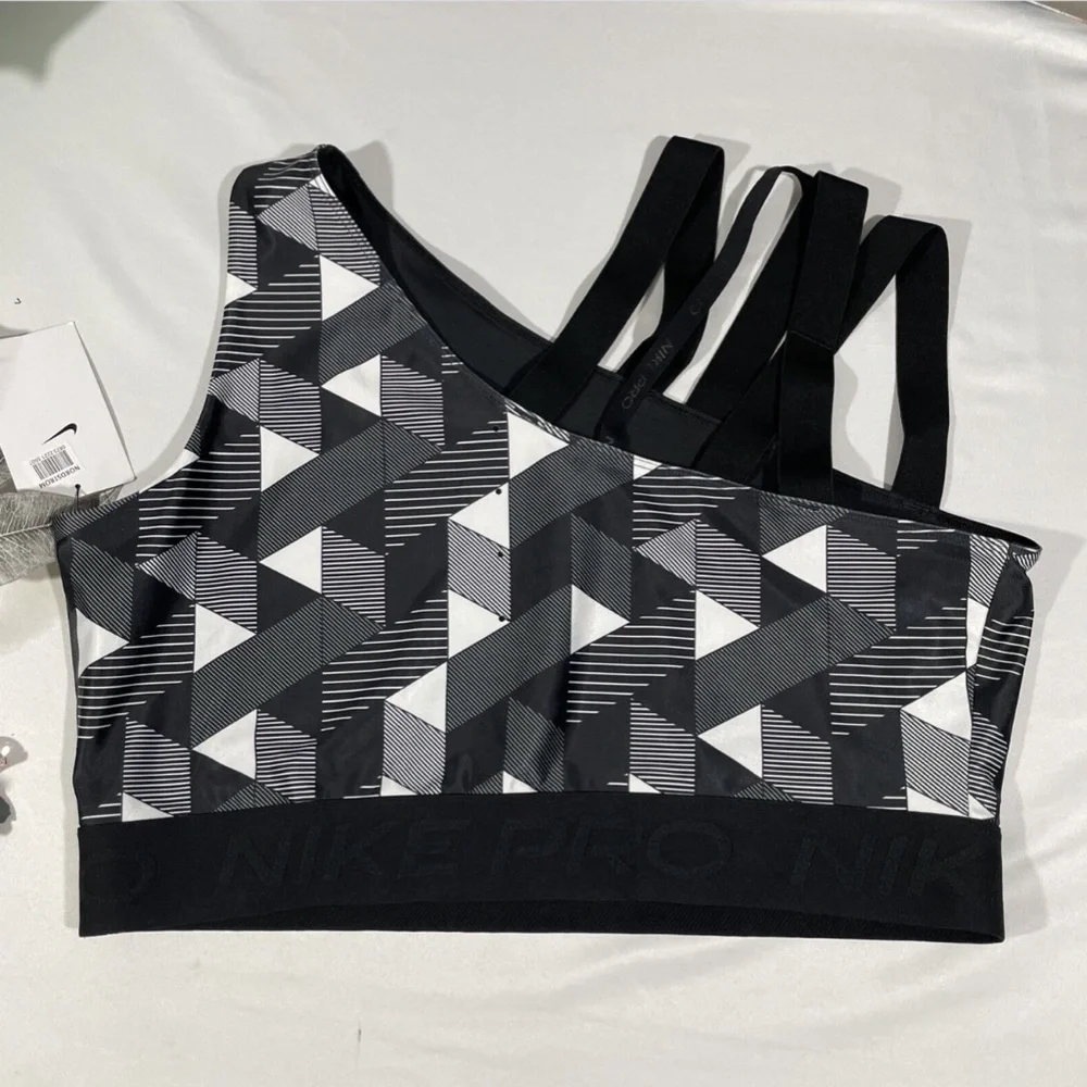NWT Nike [ XL ] Serena Design‎ Crew Tennis Top in Black White Multi - Picture 11 of 12